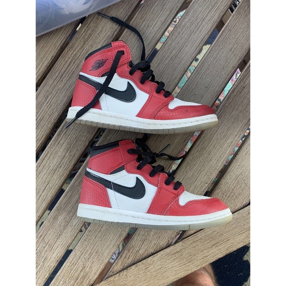 Rare Nike Air Jordan 1 Retro High Origin Story Spiderman Sz 9C AQ2665-602